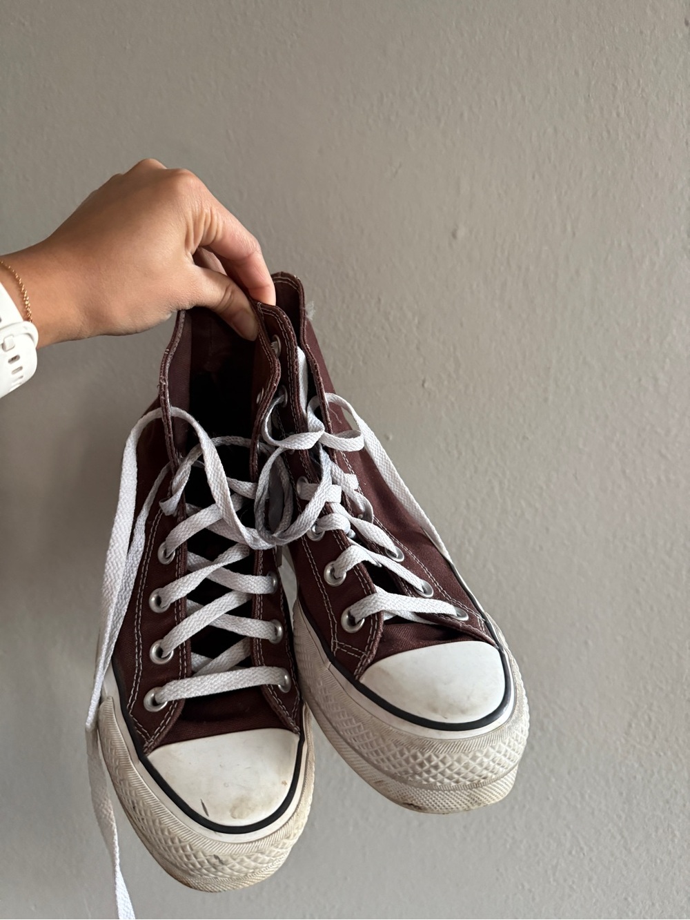 Brown High-Top Platform Converses